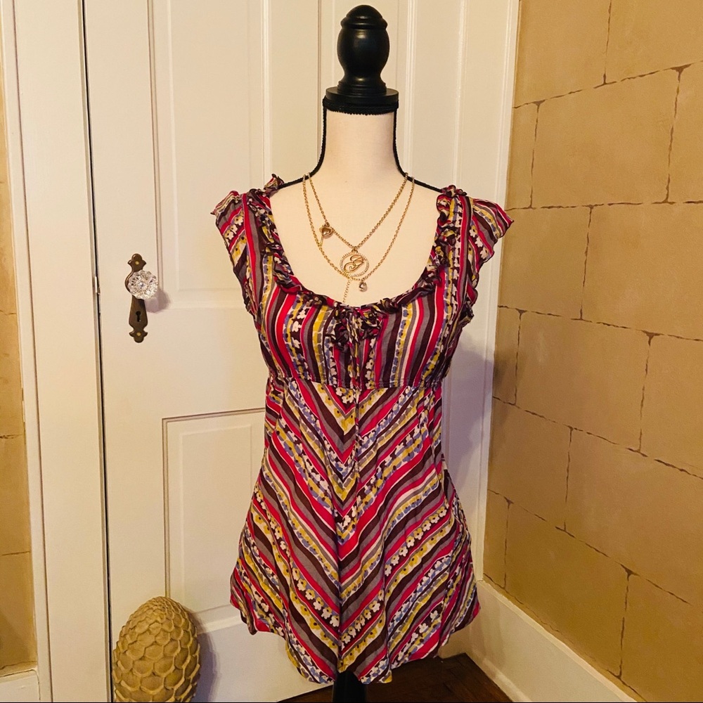 Multicolored Sheer Lucky Brand Blouse